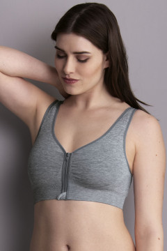 Front-closing, seamless non-wired mastectomy bra