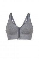 Front-closing, seamless non-wired mastectomy bra