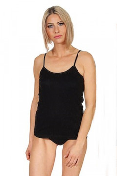 Ladies black undershirt with spaghetti straps (2 pcs pack)