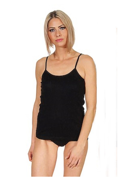Ladies black undershirt with spaghetti straps (2 pcs pack)