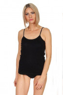 Ladies black undershirt with spaghetti straps (2 pcs pack)