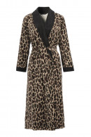 Velour animal print robe