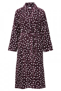 Fleece robe with dots