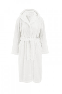 Warm hooded fleece robe with belt