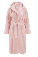 Warm hooded fleece robe with belt