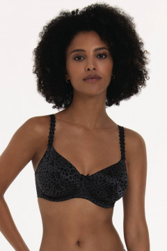 Animal print underwired bra with moulding