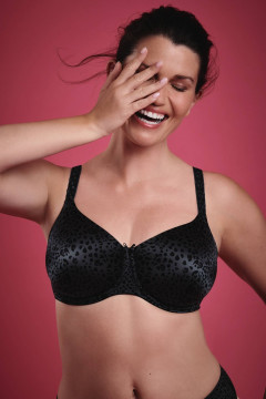 Elegant big cup (F-I) underwired bra in animal print