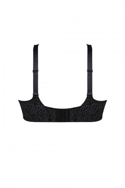 Elegant big cup (F-I) underwired bra in animal print