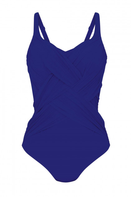 Ολόσωμο μαγιό με μπανέλες και τούλι μπροστά που κολακεύει το σώμα