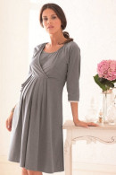 Cotton nightdress for pregnancy and nursing with a wide opening