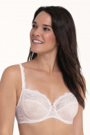 Underwired bra in a floral design made of soft stretch lace
