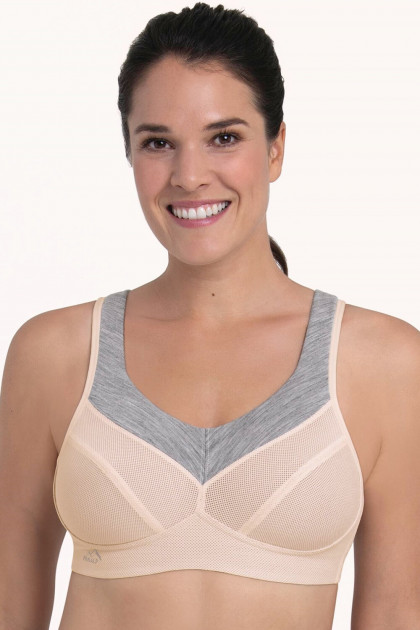 Nonwired merino wool mix firm support sports bra