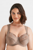 Jacquard & lace underwired bra