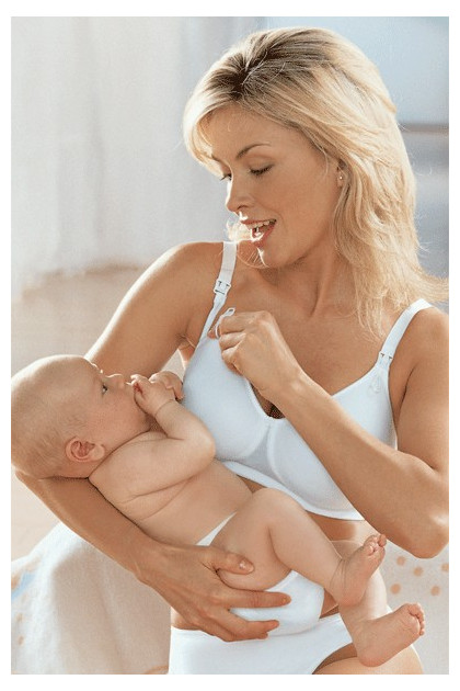 Nonwired nursing bra from microfiber. Seamless cups. Ideal through T-shirts.