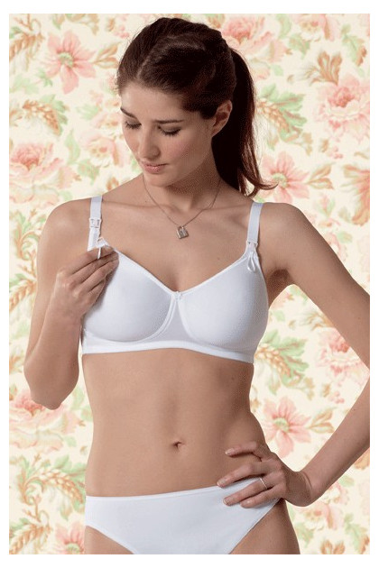 Nonwired nursing bra from microfiber. Seamless cups. Ideal through T-shirts.
