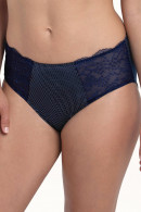 Polka dot high-waist slip with lace