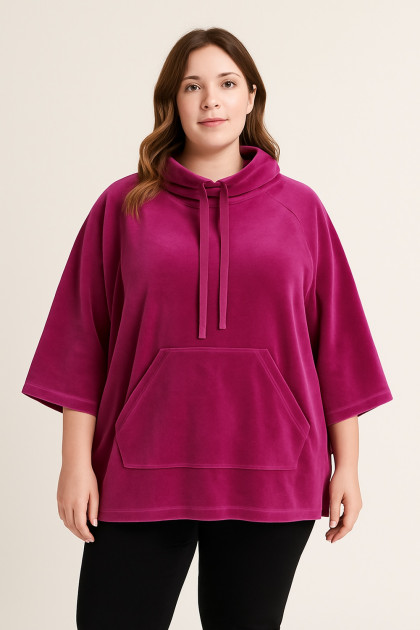 Soft velvet poncho