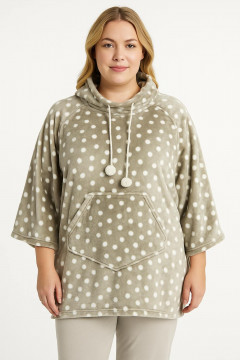 Polka dot fleece poncho