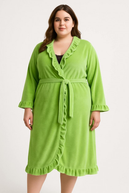 Velvet robe with belt