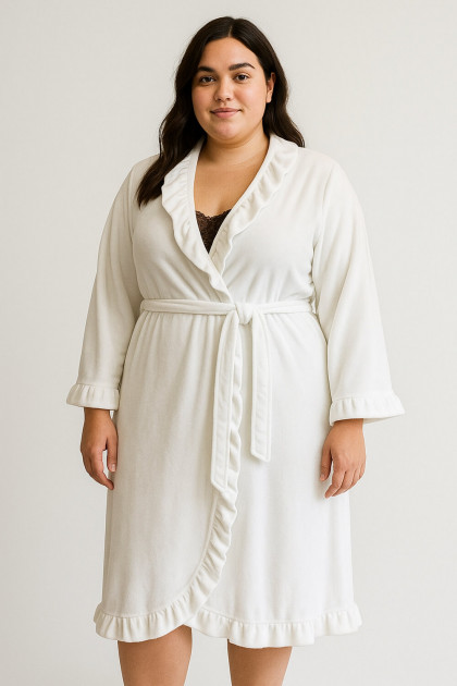 Velvet robe with belt