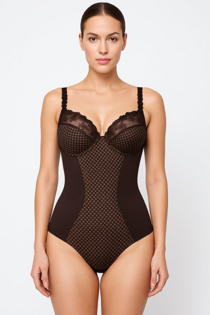 JOSEPHINE - Underwire dogtooth bodysuit