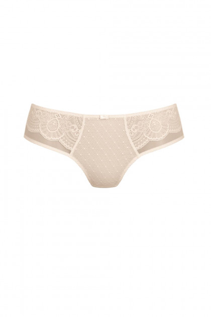 Delicate high waisted brief with lace on the front. Made of soft microfiber fabric