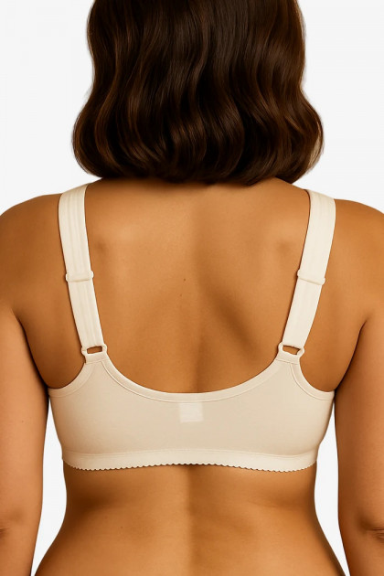 front closure cotton bra with lace