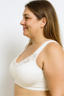 front closure cotton bra with lace