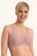 Front fastening, non wired, seamless cotton bra