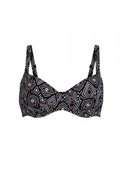 Εμπριμέ τρόπικαλ Μπικίνι Τοπ με Μπανέλα & Full Cup έως H