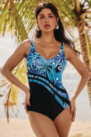 Εμπριμέ Ολόσωμο Μαγιό Χωρίς Μπανέλες με Slimming Effect