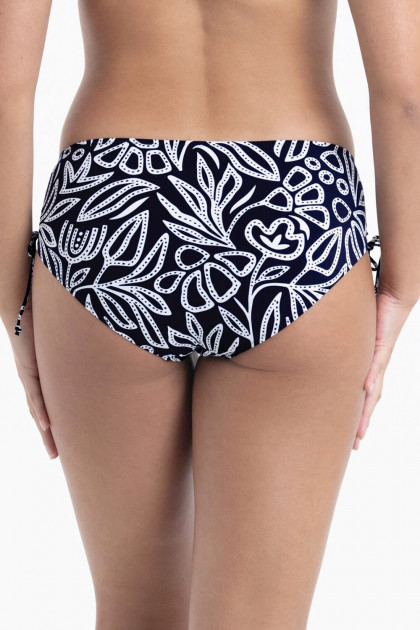 Εμπριμέ Σλιπ μαγιό, ψηλόμεσο με κορδονάκια πλαϊνά