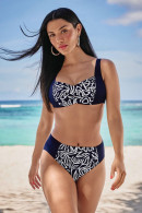 Εμπριμέ Μπικίνι Τοπ χωρίς μπανέλες με ντεκολτέ σε σχήμα καρδιάς