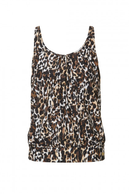 Animal-print μαγιό τανκίνι τοπ χωρίς μπανέλες σε άνετη γραμμή