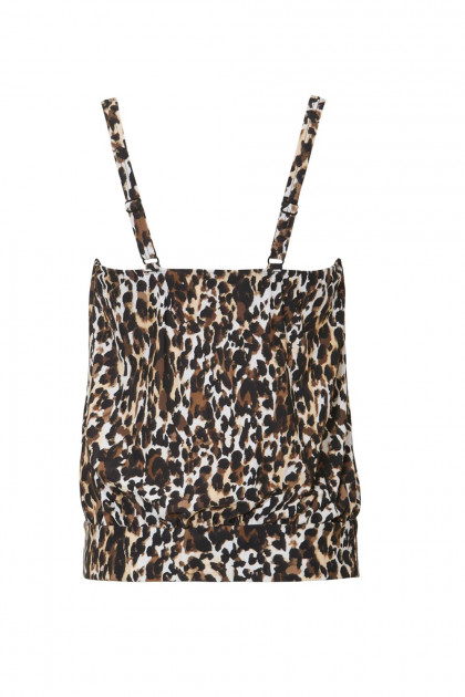 Animal-print μαγιό τανκίνι τοπ χωρίς μπανέλες σε άνετη γραμμή