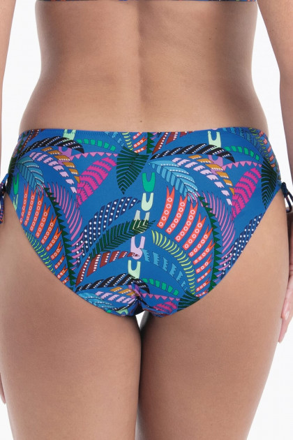 Εμπριμέ Μπικίνι Σλιπ Μαγιό με Ρυθμιζόμενο Πλάι & Σούρες