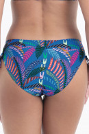 Εμπριμέ Μπικίνι Σλιπ Μαγιό με Ρυθμιζόμενο Πλάι & Σούρες