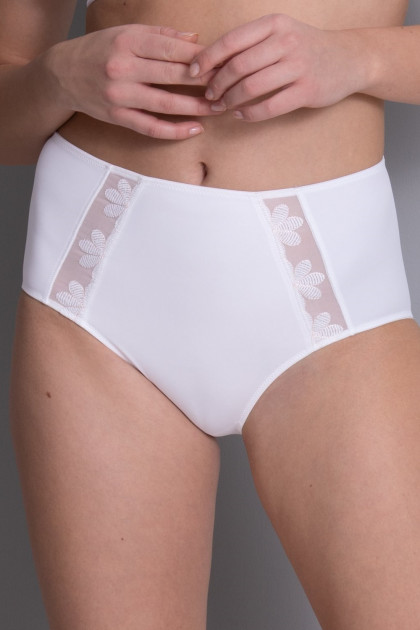 High-waist briefs with floral lace