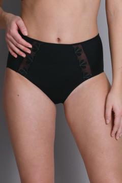 High-waist briefs with floral lace