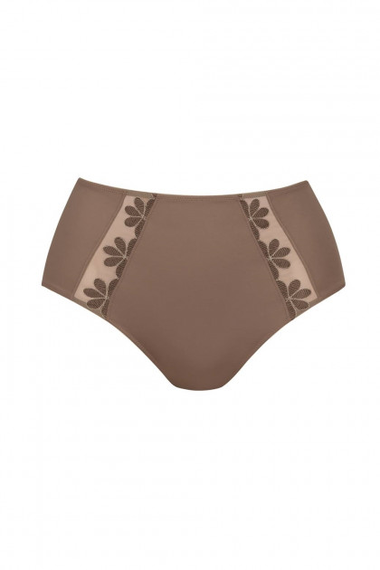 High-waist briefs with floral lace