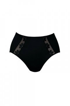 High-waist briefs with floral lace