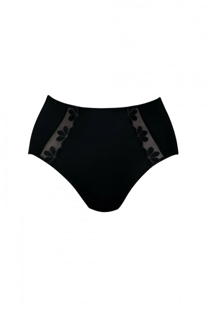 High-waist briefs with floral lace