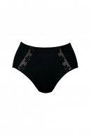 High-waist briefs with floral lace