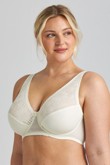 Lace, wired, unpadded bra