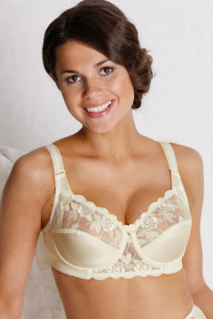 Rose lacy bridal underwired bra