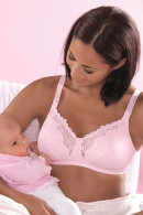 Nursing nonwired bra made of luxury fabric and Swiss lace.