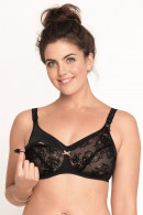 Lace nonwired nursing bra. Cotton, reinforced cups. Perfect support.