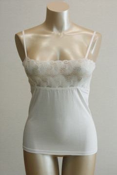 Cotton top with straps and luxury lace