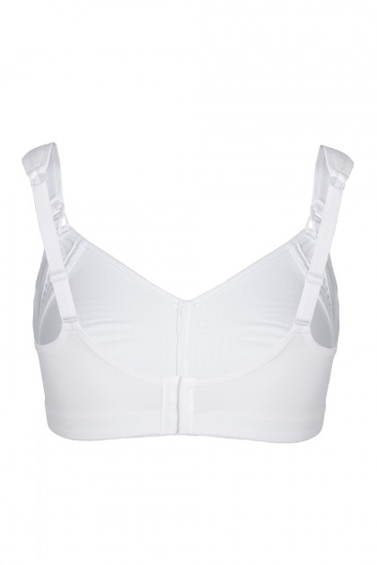Nonwired nursing bra with soft cups and straps. Perfect breast support