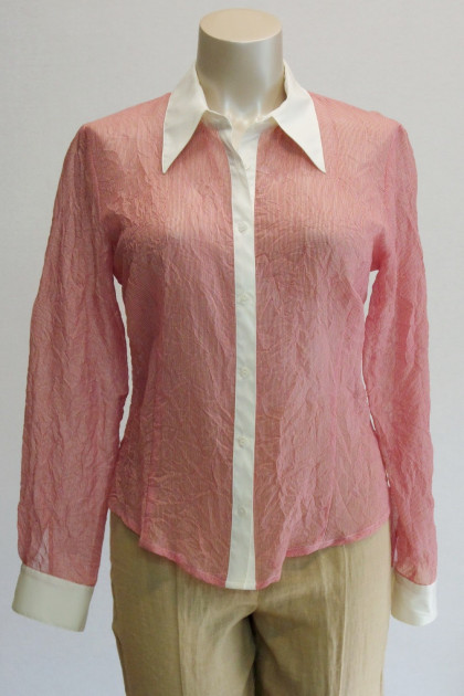 ΠΟΥΚΑΜΙΣΟ με μετάξι και γκοφρέ ύφασμα